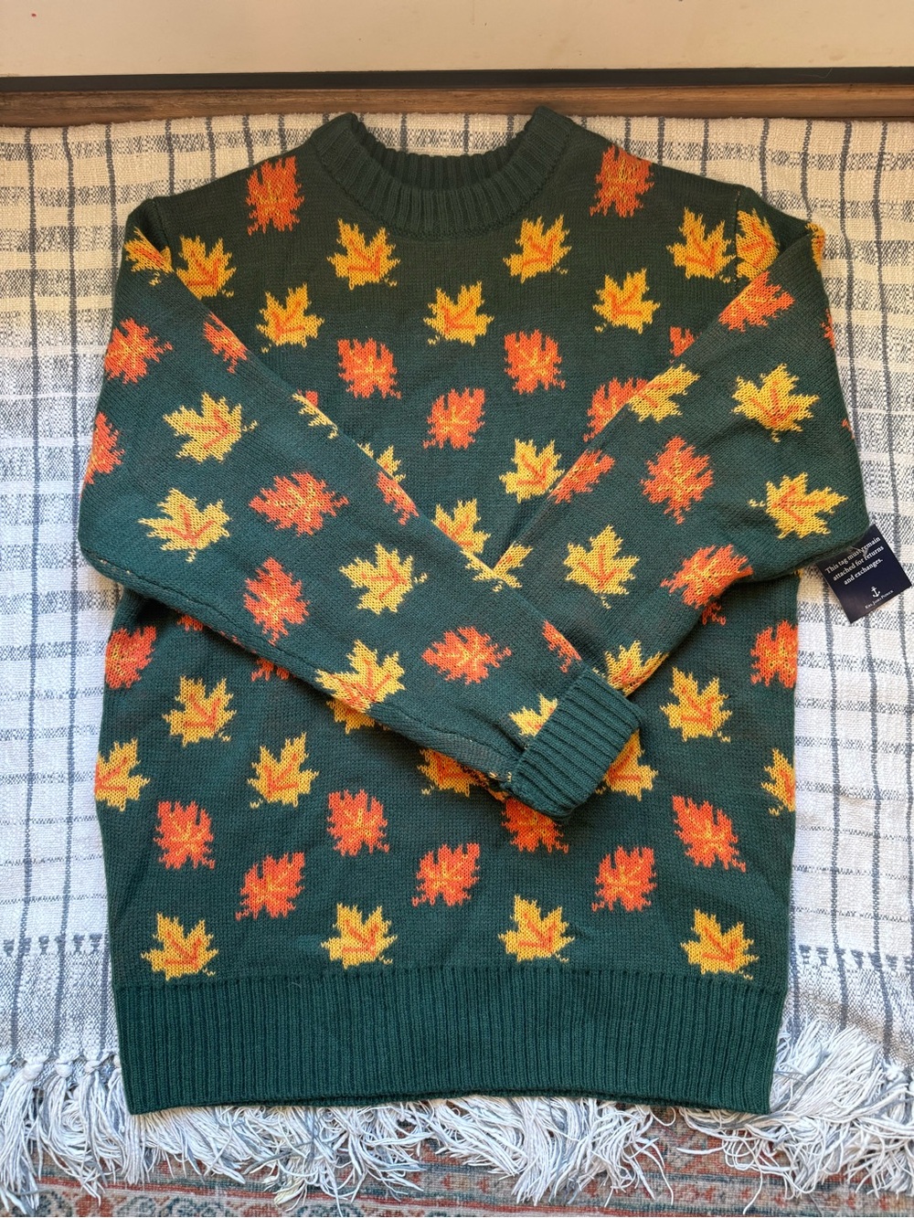 Kiel James Patrick KJP The Big Cozy Leaf Fall Sweater Green NWT - Picture 3 of 8